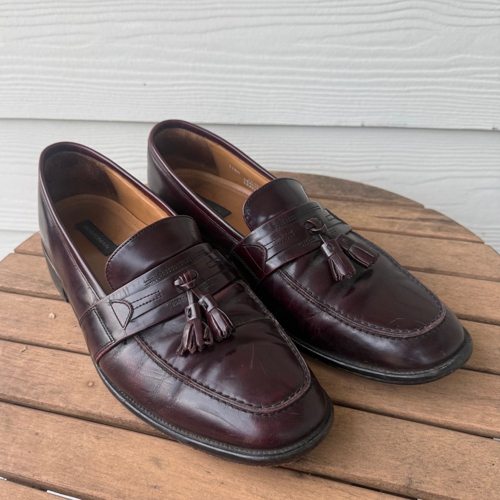 Bostonian Mens Burgundy Leather Tassel Kiltie Loafers First Flex Size 11.5M